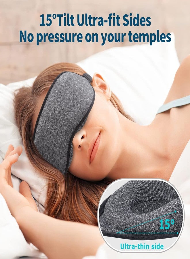 ZGGCD Sleep Mask, 100% Blackout Sleeping Mask for Side Sleeper, 3D Contoured Eye Mask for Women Men, Night Blindfold with Adjustable Strap, Soft Comfortable Eye Cover with Travel Pouch and Earplugs - Image 3